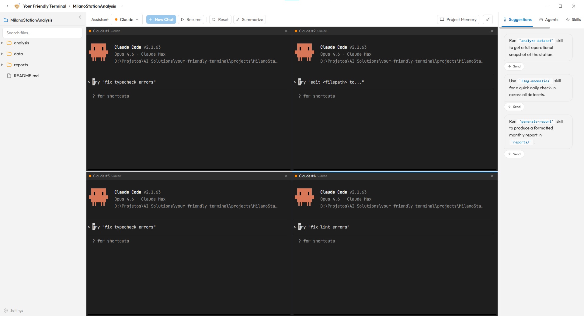 Friendly Terminal split view — run Claude Code, Gemini CLI, and OpenAI Codex side by side in parallel AI terminals